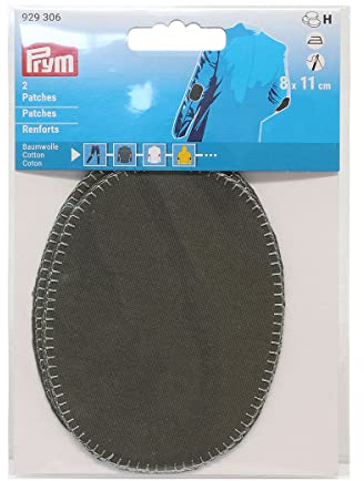 Prym 929306 Patches CO zum Aufbügeln 8 x 11 cm grau