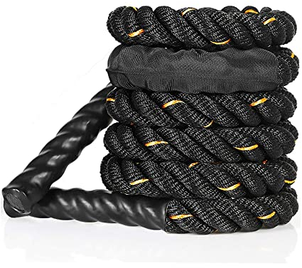 LTLCLZ Fitness Heavy Jump Rope Weighted Battle Springseil Krafttraining Verbessern Sie Die Kraft Muskel Fitness Home Gym Equipment,Length 2.8m