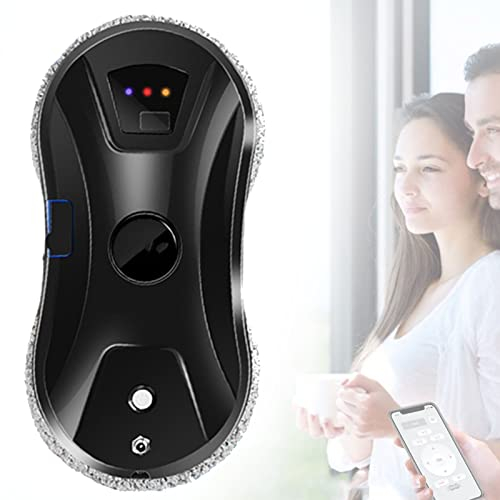 CHUNTIANMEI Eléctrico Robot Limpiacristales Ventana,Robot Limpiacristales Automático con Mando a Distancia Control,Inteligente Sensores Reconocimiento,Sistema Anticaidas,Black