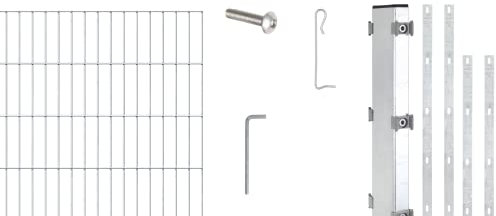 Alberts 665364 Zaungabionen Step² | verschiedene Längen und Höhen | zum Aufschrauben | feuerverzinkt | Mattenbreite 200 cm | Höhe 180 cm | Länge 4 m