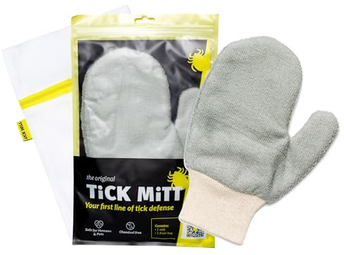 TiCK MiTT Guanto per la rimozione delle zecche - Strumenti Essenziali per la rimozione delle zecche per Cani, affidabile rimozione delle zecche per Gli Esseri Umani. Progettato per Essere Sicuro,