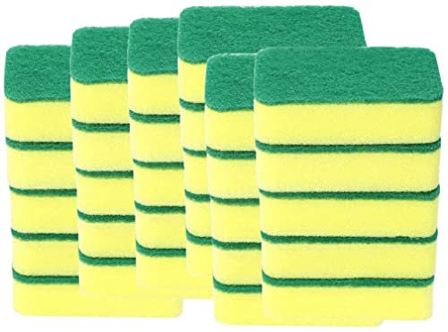 XYWHPGV 30pcs Scouring Pad Non-Scratch Scouring Sponge Scrub Pads 4.3x2.8 for Scouring Kitchen, Dishwashing, Yellow(b7248 81e94 30d2a 49a9d f92b4 3aa23