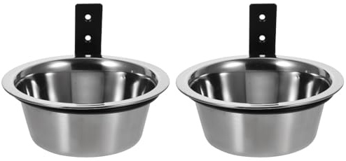 minkissy Mangeoire Murale pour Chiens en Acier Inoxydable, Bols de Nourriture et d'eau surélevés pour Chiens de Taille Moyenne à Grande, Alimentation à l'intérieur ou à l'extérieur-2 Stücke