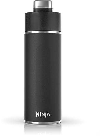 Ninja Thirsti Water Bottle and Flask 530 ML With Leak-Proof Lid, Designed For Carbonated, Hot & Cold Drinks, Ideal For Travel & Sports, Triple Insulated, Stainless Steel Bottle, Black, DW1801EUUKBK