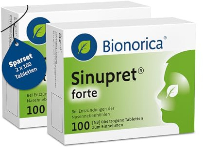 Sinupret forte - Pflanzlicher Schleimlöser bei Entzündungen der Nasennebenhöhlen - Doppelpack zum Sparpreis (2x100 Tabletten)