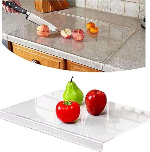 Tablas de cortar acrílicas para encimera de cocina, tabla de cortar acrílica transparente, tablas de cortar antideslizantes, tabla de cortar transparente para encimera con borde, Co
