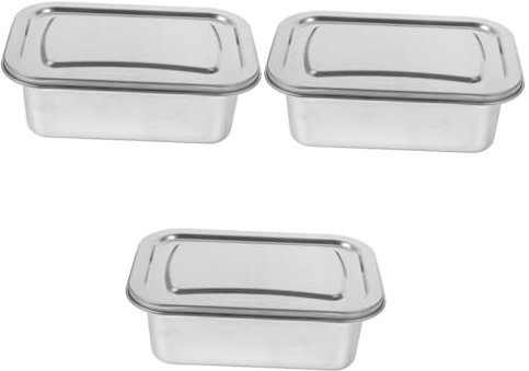 IMIKEYA 3St Eisbox ausstecher rentier edelstahlbehälter haushaltswaren fridges lagersichtkästen stapelbare Lunchbox Eishalter Küchenwaren Eisbehälter mit Deckel Rostfreier Stahl Silver