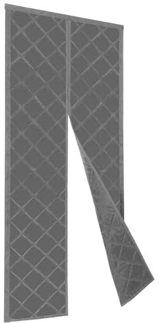 Rideau de porte magnétique avec protection thermique imperméable et coupe-vent, occultant, avec isolation phonique, pour porte de balcon - 0,85 x 2,05 m - Gris