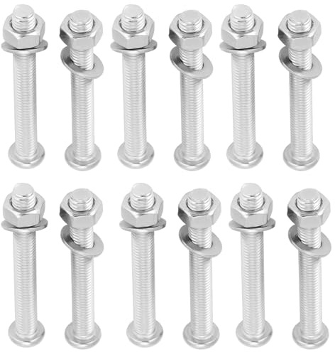 12 Stück Edelstahl Leiterbolzen Set Schwimmbeckenleiter Schrauben und Muttern Hardware Kit Poolleiter Schrauben Ersatz Reparatursatz für Poolleitern