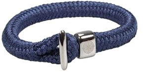 Acura-Styles Maritimes Herren Armband aus Segeltau, Paracord Armband Blau mit Gelasertem Kompass, Stabiler Edelstahl Verschluss 19 cm Länge, Größe S für Männer ideal für dünnere Herren Handgelenke