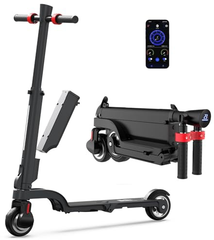 HX X6 Patinete Eléctrico Adultos 4 Pliegues para Mochila,El Portátil de los trotinete electrica Urbanos, Motor 350W & Batería Extraíble, Autonomía 20-40km,Pantalla Digital, aplicación