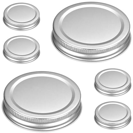 Mason Jar Lids, 6 Pcs - Tinplate Canning Lids Regular Mouth Leak Proof Fits Storage Jars (Silver)