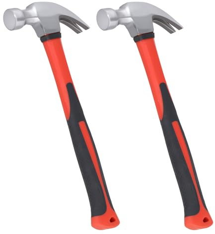 LEXININ klohammare, 28 cm, 8 uns, rött handtag, 2-delat set för snickeri och hemmabruk