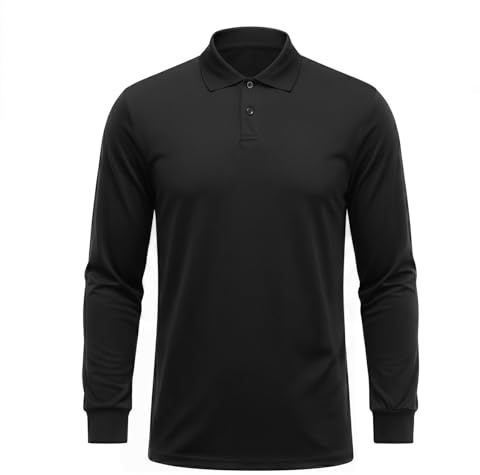Allthemen Men's Casual Polo Shirt Long Sleeve Lightweight Golf Top Breathable Henley T Shirts Regular Fit