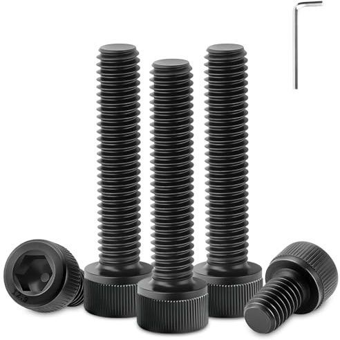 Sturiz 60 Stk M5x40mm Schrauben Schwarz Inbusschrauben Zylinderschrauben mit Innensechskant DIN912 Legierter Stahl Zylinderkopfschrauben Inbusschrauben Vollgewinde Sechskantschrauben Mit Schlüssel