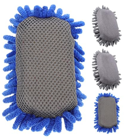 VILLCASE 4pcs Small Whiteboard Erasers for Classroom and Home Use with Chenille and Sponge Material, Portable and Effective Cleaning Tools for Dry Erase Boards and Blackboards