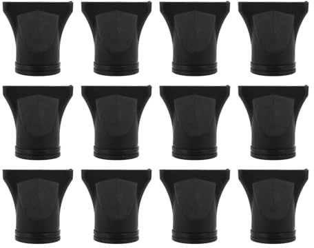 Healifty Ugelli per Asciugacapelli Concentratori Dritti 12 Pezzi 4.35-4.5 Cm in PC Nero Accessori per Parrucchieri per Styling Chioma e Riduzione Effetto Crespo Uso Professionale