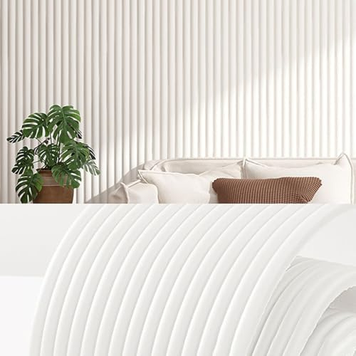 Generisch Wandpaneele Gepolstert Für Kinderzimmer-200cm 3D Wandkissen Selbstklebend,1.2cm Dick Antikollision Wandkissenwärme Und Kälteschutz Isolierung for Schlafzimmer,Wohnzimme,Weiß,30cmx200cm 6pcs