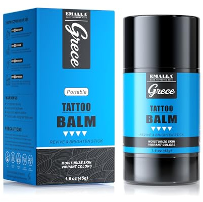 45g Beurre Baume Après Tatouage, Stick Crème à Rouleau Naturel pour Tatouage Rehausseur de Couleur Hydratant pour Tatouages Tattoo Aftercare Butter Balm Tattoo Cream Stick