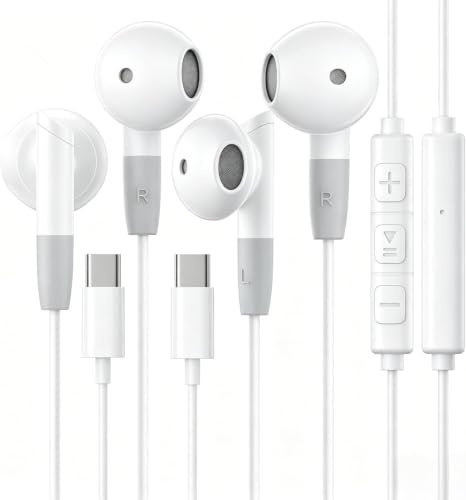 Bynelor Auriculares con cable, auriculares con cable, auriculares con micrófono, control de volumen, estéreo Hi-Fi