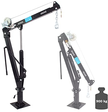 TRUTZHOLM Pickup Kran mit Seilwinde Tragkraft 900 kg hydraulischer Heber 360 Grad drehbar Schwenkkran Hebekran Pritsche Werkstattkran Fahrzeugkran aufschraubbar Hebekran Ladekran