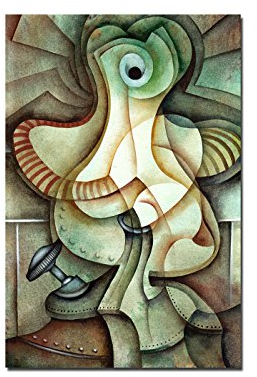 120x80cm - Petroleumlampe Malerei Kunst abstrakt - Bild auf Keilrahmen modern stilvoll - Bilder und Dekoration