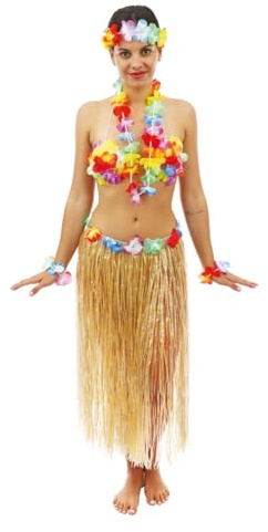 P'tit Clown Damen Jupe Hawaïenne-Adulte Rock, beige, One Size
