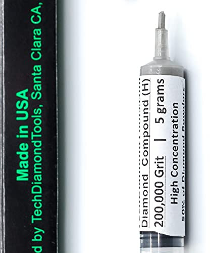 TechDiamondTools Diamond Polishing Compound Polishing Paste 200,000 Grit 0-0.1 Microns for Marble Glass Metal Rock Jewelry Resin Silver Chrome Gemstone with High Concentration Diamond Powder USA Made