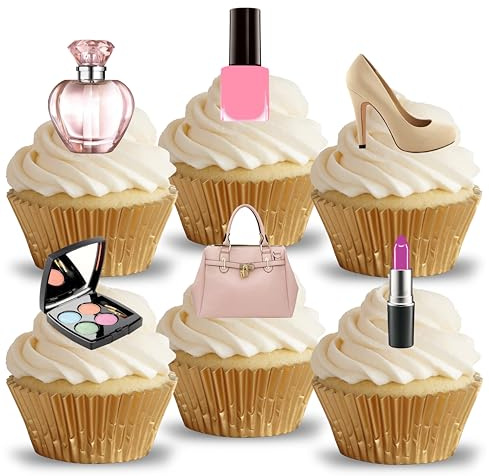 Anglesit Pre-Cut Girl Women Accessories Edible Wafer/Rice Paper Cupcake Cake Dessert Toppers Party Birthday Decorations