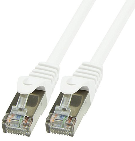BIGtec LAN Kabel 50m Netzwerkkabel Ethernet Internet Patchkabel CAT.5 weiß Gigabit Geschwindigkeit für Netzwerke Modem Router Patchpanel Switch 2 x RJ45 kompatibel zu CAT.6 CAT.6a CAT.7 Stecker