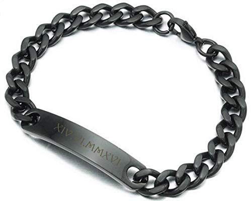 aplusashop ID Edelstahl Armband mit Gravur nach Wunsch, auch als Partnerarmbänder, Nr.1 mit Box NEU