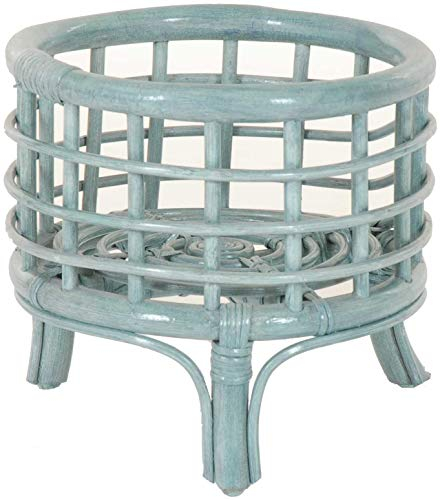 Korb-Outlet Blumenständer aus Rattan in der Farbe (Blau)