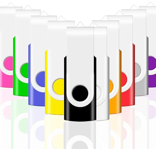 Memoria USB 4GB 10 Unidades, JBOS 4GB Memoria Flash USB 2.0 10 Piezas, Pendrive 4GB, 4 GB, Multicolor