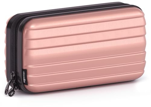 stardis Kosmetiktasche Hartschalen Kulturtasche Hardcase Damen Herren Kulturbeutel in Kofferform Flight-Beautycase Wasserdicht Mini-Koffer Optik Waschbeutel Frauen, Männer, Kinder (Gold-Rose)