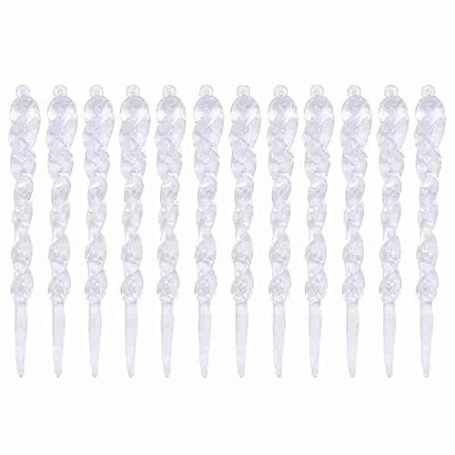 Mr.S Shop 12PCS/Set Christmas Ornament Christmas Decorations for Home Christmas Tree Transparent Icicle Pendant