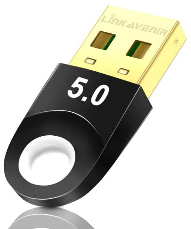 Bluetooth 5.0 Adapter for PC, 3Mbps Bluetooth Dongle for PC windows 11/10/8.1/8/7, LinKAVEniR Dual Mode Bluetooth Network Adapters for Speakers/Headphones/Keyboards/Headsets/Printers/etc