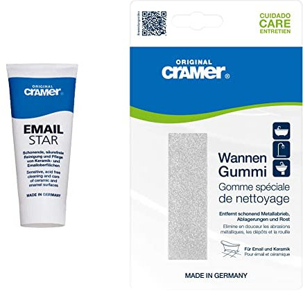 Cramer Email-Star Pâte de nettoyage et polissage pour surfaces en émail (Import Allemagne) & Gomme de nettoyage Sans rayures (Import Allemagne)