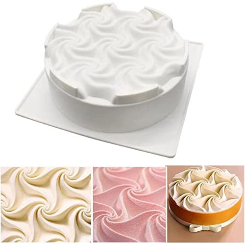 Stampo rotondo in silicone con ciambella Mu Si, 20 cm, per decorare torte, pasticceria, pasticceria, mousse e dessert francesi