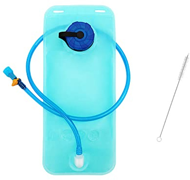 1 bolsa de agua para exteriores con 1 cepillo de paja, bolsa de agua deportiva a prueba de fugas, sistema de almacenamiento de agua de gran apertura, depósito de agua con válvula de mordedura(2 L)
