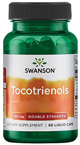 Swanson, Tocotrienols, Double Strength, Vitamine E, 60 Capsules liquides, Haute Dosé, Sans Gluten, Sans OGM
