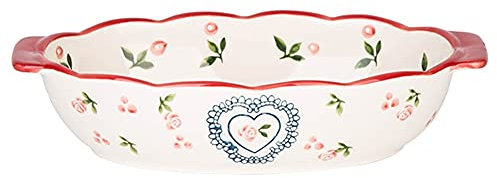 Lasagnera Bakeware in ceramica - Casaggio da forno da 9 pollici - panettiere rettangolare / rotondo, teglia con doppia maniglie, padelle di lasagna for la cena torta, cucina Teglie da Forno ( Color :