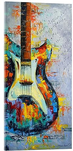 Posterlounge Gitarre Acrylglasbild von Olha Darchuk 50 x 100 cm Wandbilder Wanddeko