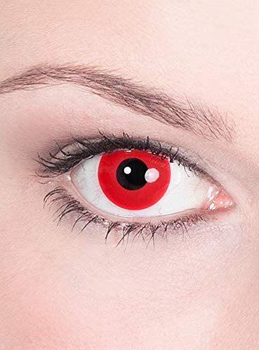 Kontaktlinse Jahreslinse - rote Motivlinse mit Sehstärke (1 Stück) - Dioptrien: -2,0 - ideal für Halloween, Karneval & Motto-Party