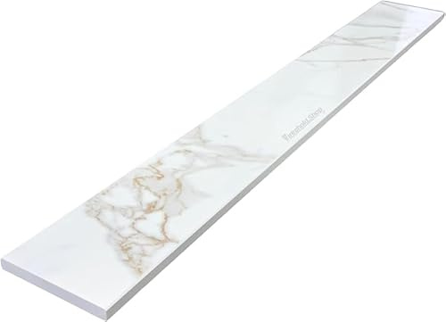 Threshold.Shop Calacatta Gold Engineered Marble Threshold for Shower Curb, Bathroom Vanity Backsplash, Window Sill, Door Transitions (4 x 60)