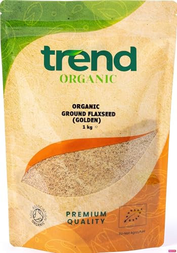 Trend Organic Ground Flaxseed (Golden), 1kg-Milled Linseed Seeds, High in Protein, Rich in Fibre and Omega-3s, Certified Organic, Vegan, GMO-Free, No Additives, No Preservatives, Raw