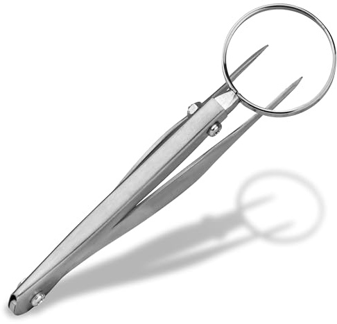 Shehadeh - Lupenpinzette - Pinzette mit Lupe - Splitterpinzette - grobe Spitze - 13 cm