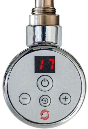 600w Chrome Thermostatic Digital Electric Heating Element Nova Electric Towel Rail Heater