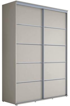 Meble Slupia Kleiderschrank Schiebetüren Maja Plus - 200x242x61 cm - Schrank Schlafzimmer, Vorraum, Garderobe - Geteilte Tür, Kleiderstange, Ohne Spiegel - Holzwerkstoff, Kaschmir