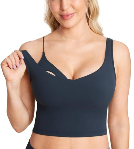 MOMANDA Långa sport-amnings-BH:ar Twilight Blue M