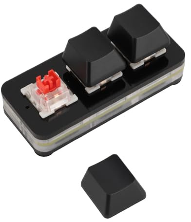 Plyisty 3-Tasten-Tastatur, OSU Hot-Swap-Gaming-Tastatur, USB-C-kabelgebundene Mechanische RGB-Tastatur mit 3 Vollständig Programmierbaren Tasten, Roter Schalter (Black)